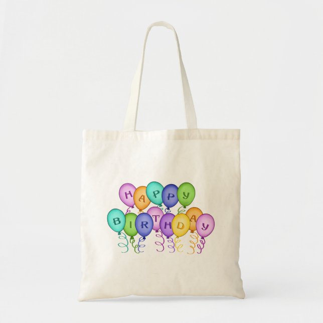 Happy Birthday Balloons Canvas Bag (Front)