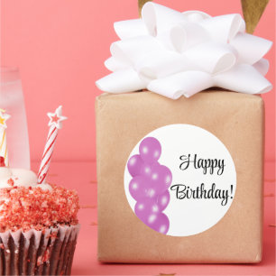 Happy Birthday Balloons  Classic Round Sticker