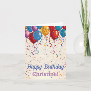 Happy Birthday Balloons Customizable Design Card
