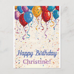 Happy Birthday Balloons Customizable Design Postcard