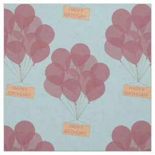 Happy birthday balloons fabric