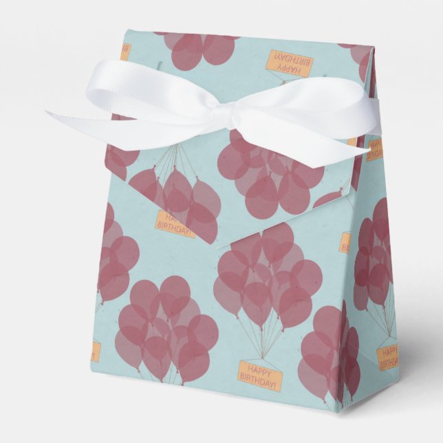 Happy birthday balloons favor box (Front Side)