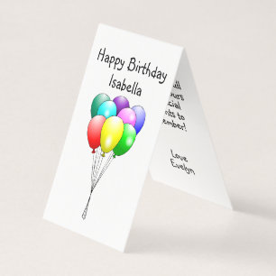Happy Birthday Balloons Folded Card