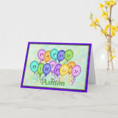 Happy Birthday Balloons Greeting Card (Yellow Flower)