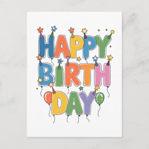 Happy Birthday Balloons Holiday Postcard