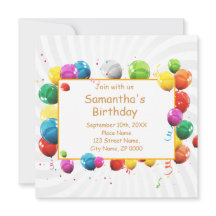 Happy Birthday Balloons Invitation