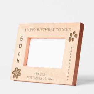 Happy Birthday Balloons Name 6 x 4, 7 x 5 Photo Etched Frames