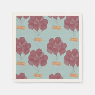 Happy birthday balloons napkin