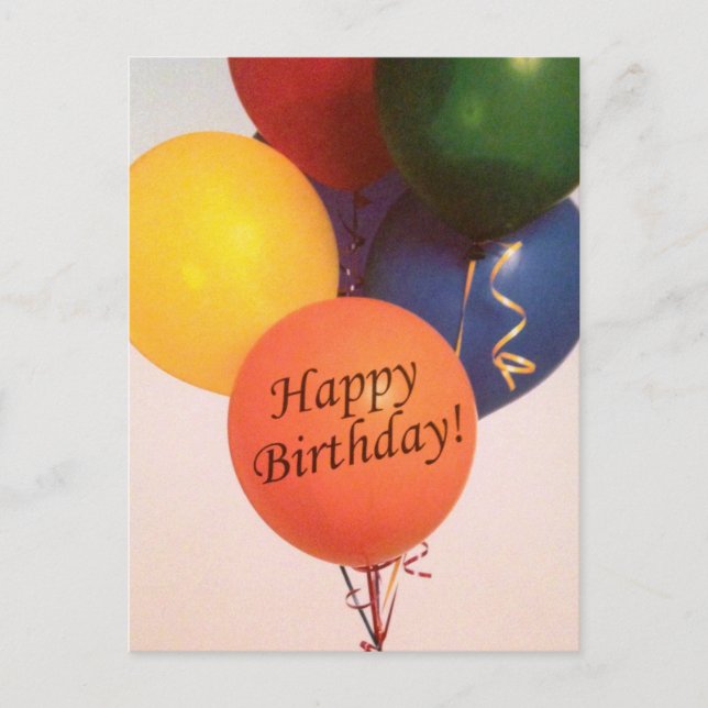 Happy Birthday Balloons - Post Card (Front)