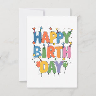 Happy Birthday Balloons RSVP Card