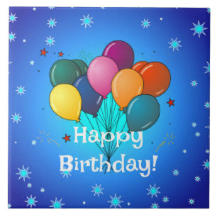 Happy Birthday balloons Tile