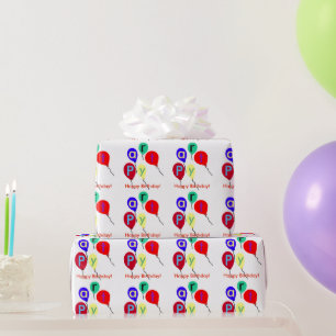 Happy Birthday Balloons Wrapping Paper