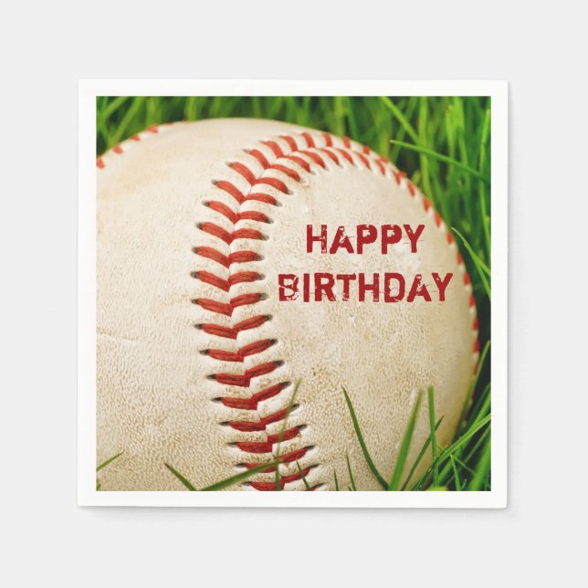 Happy Birthday Baseball Napkin (Front)