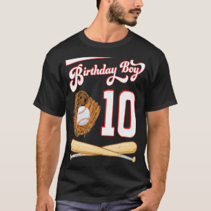 Happy Birthday Baseball Player Boy 10 Years Old To T-Shirt