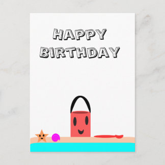 Happy Birthday Beach Fun Postcard