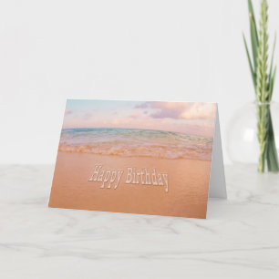 Happy Birthday Beach Waves Card