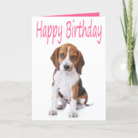 Happy Birthday Beagle Puppy Dog Greeting Card