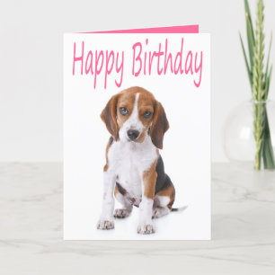 Happy Birthday Beagle Puppy Dog Greeting Card