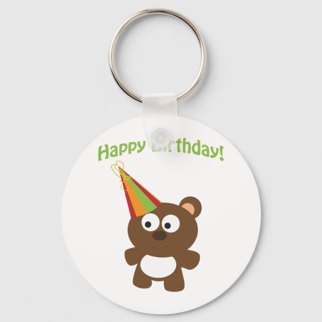 Happy Birthday! Bear Keychain (Front)