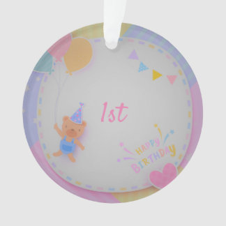 Happy Birthday Bear  Ornament