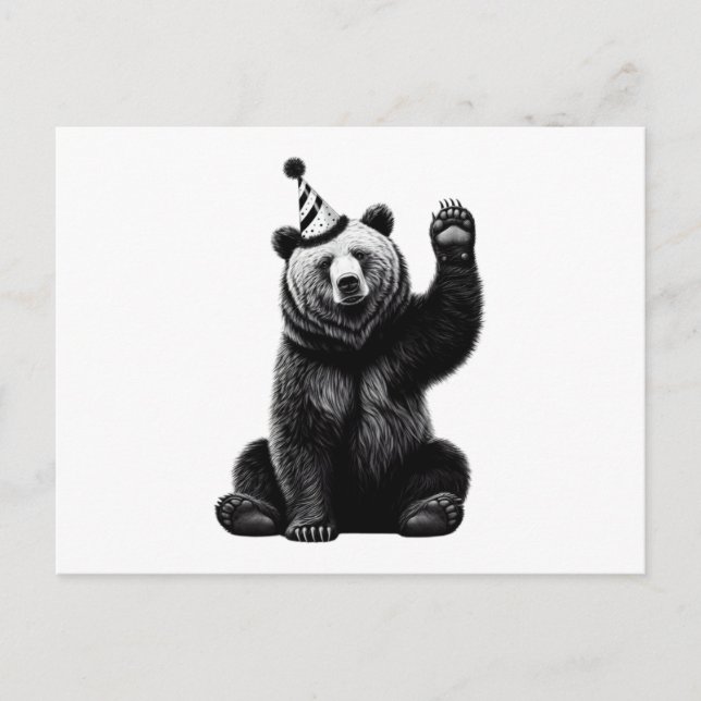 Happy Birthday Bear Postcard (Front)
