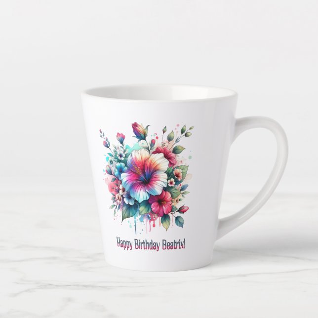 Happy Birthday Beatrix  Latte Mug (Right)