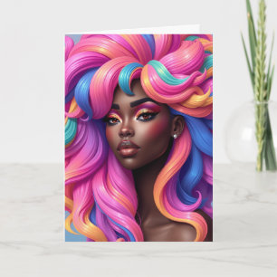 Happy birthday beautiful black woman sista queen  card