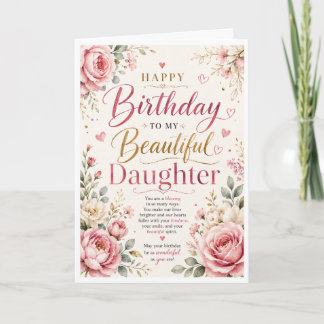 Happy Birthday Beautiful Daughter  Card