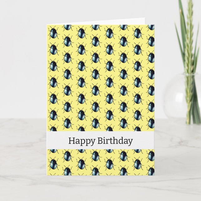 Happy Birthday (beetle bug) Card (Front)