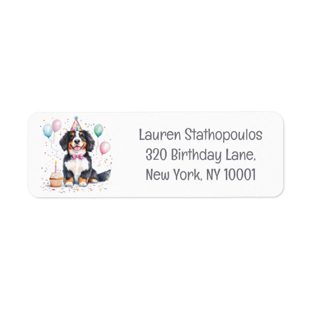 Happy Birthday Bernese Mountain Dog (Front)