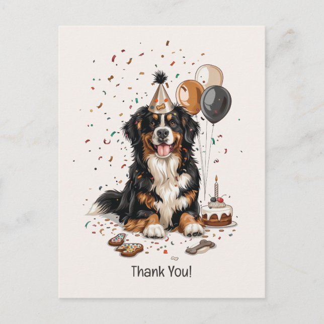 Happy Birthday Bernese Mountain Dog Postcard (Front)