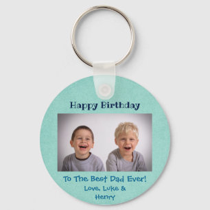 Happy Birthday Best Dad Ever Custom Photo Keychain