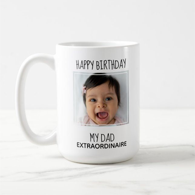 Happy Birthday Best Dad Ever Photo Coffee Mug (Left)