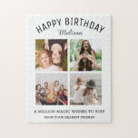 Happy Birthday Best Friend 4 Photo Collage Jigsaw Puzzle<br><div class="desc">Unique photo puzzle for the birthday girl personalized with 4 photos and birthday wishes.</div>