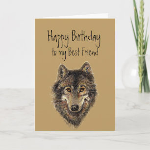 Happy Birthday, Best Friend Wolf, Wolves Card