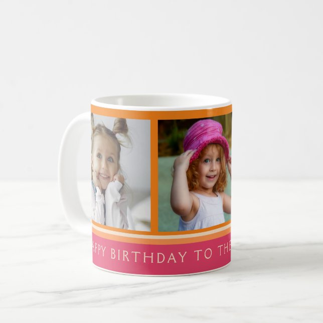 Happy Birthday Best Grandma Photo Collage Mug (Front Left)