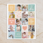 Happy Birthday Best Grandma Photo Collage Retro Fleece Blanket<br><div class="desc">Celebrate the special moments with your loved one with this simple, modern and minimalist Photo Collage design. This customizable picture collage design is perfect for creating a personalized and heartfelt gift featuring cherished moments, creating a visual journey of the precious memories you've shared. Great for birthday, wedding anniversary, Valentine's Day...</div>