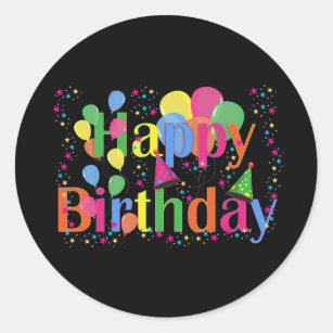 Happy Birthday, best-selling celebration design Classic Round Sticker