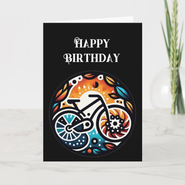 Happy Birthday Bike Inspirational  Card (Front)
