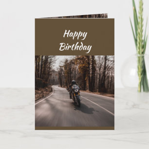 Happy Birthday Biker Motorcycle  Card