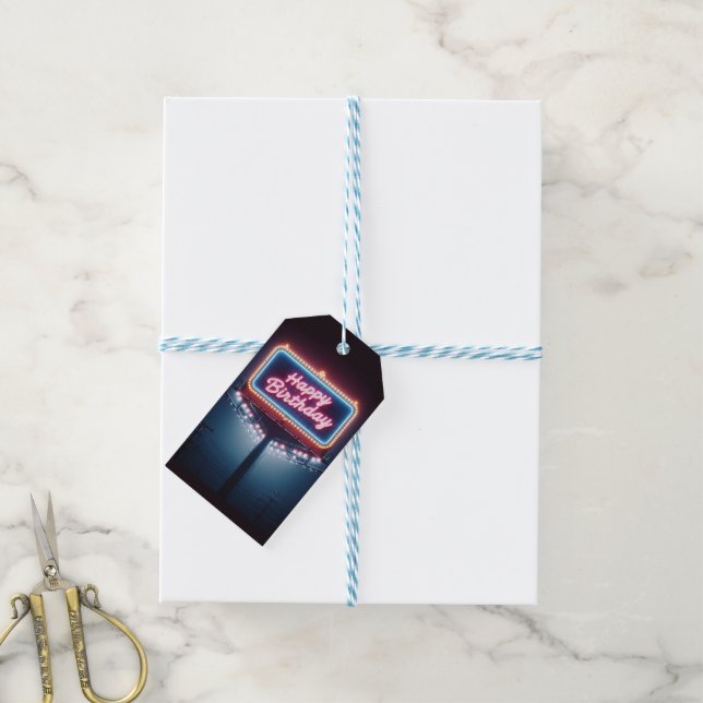 Happy Birthday Billboard Gift Tags (With Twine)