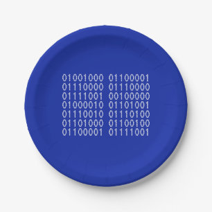 Happy Birthday Binary Code Your Colours Paper Plate