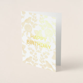 Happy Birthday Bird design Foil Card
