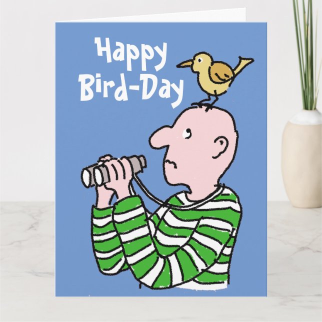 Happy Birthday Bird Watcher or Birder Card (Front)