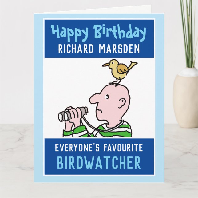 Happy Birthday Birdwatcher or Birder Card (Front)
