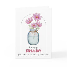 Happy Birthday Birth Month Flower Cosmos |October