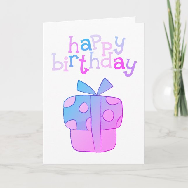 Happy Birthday Birthday Present  Card (Front)