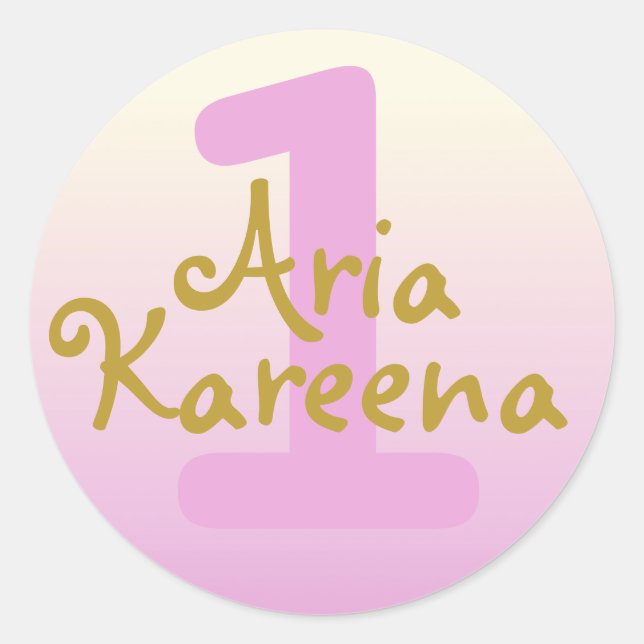 Happy Birthday  Birthday Stickers ombré pink beige (Front)
