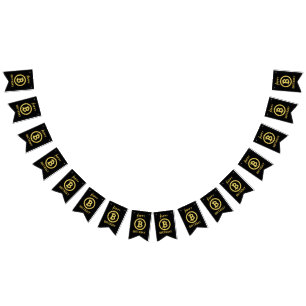 Happy Birthday Bitcoin Gold Bunting Banner