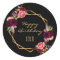 Happy birthday black burgundy floral gold